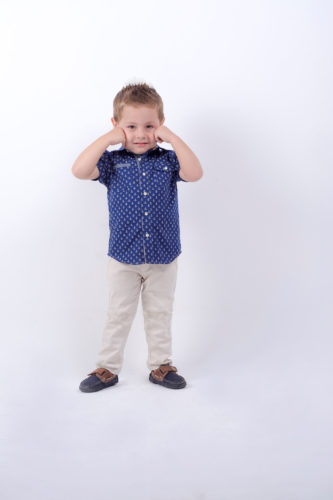 Camisa Azul Estampada