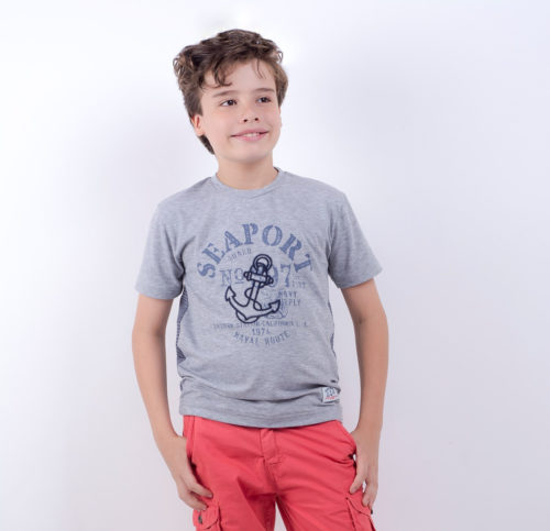Playera Gris Estampada
