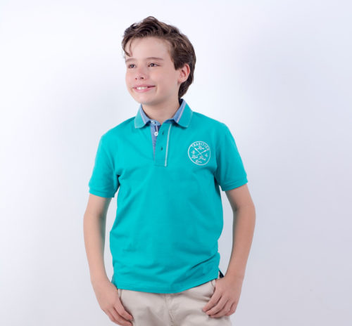 Playera Polo Azul Claro